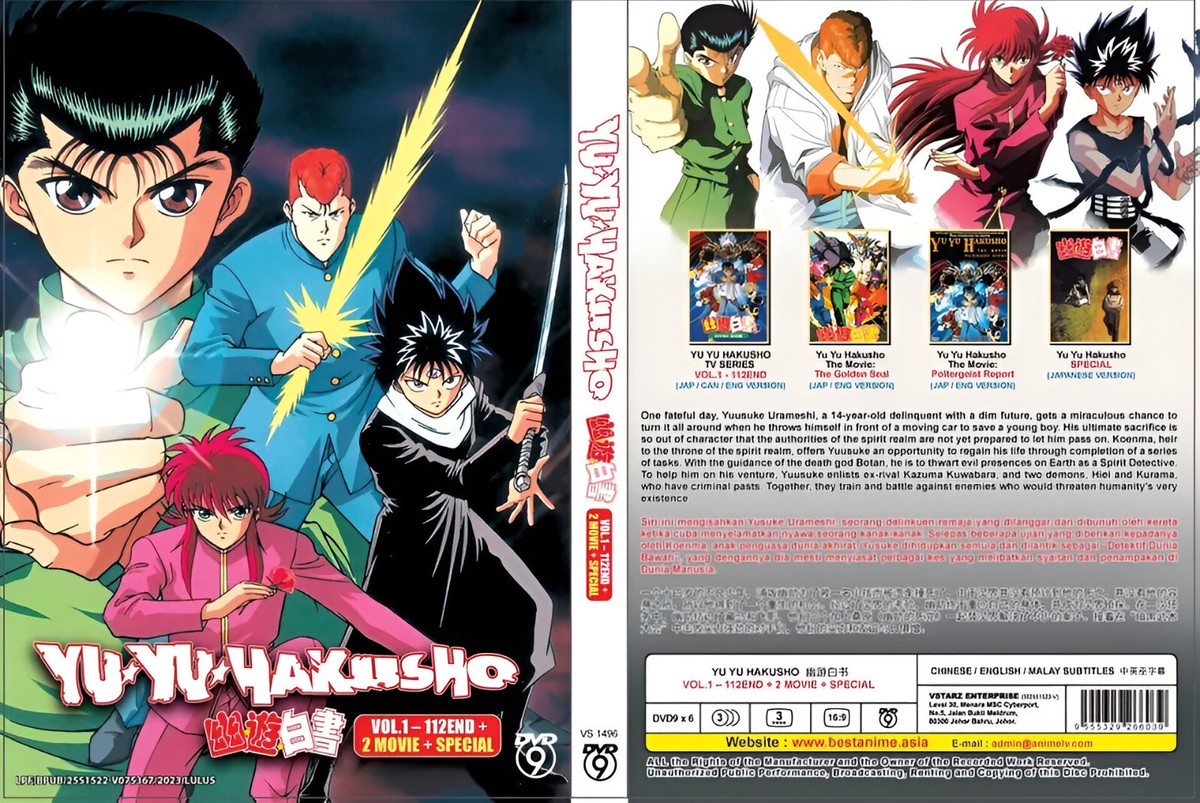 Yu Yu Hakusho (1-112End+2 Movie+Special) Anime DVD English