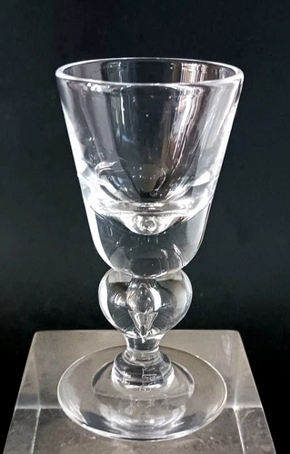 Steuben Crystal 7877  Baluster Form Teardrop Stem  Cordial Glass. 3 3/4" Tall