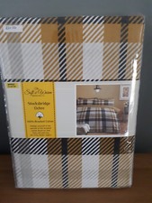 Image of Single Duvet Set Ochre check / checked 100% brushed cotton cosy bedding set