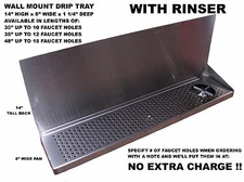Draft Beer Tower Wall Mt Drip Tray 30"  L With RINSER & S.S. Grill DTWM30SS-8-R 