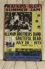 Allman Brothers Tin Sign Metal Poster Band Live in Concert Vintage Look Man Cave
