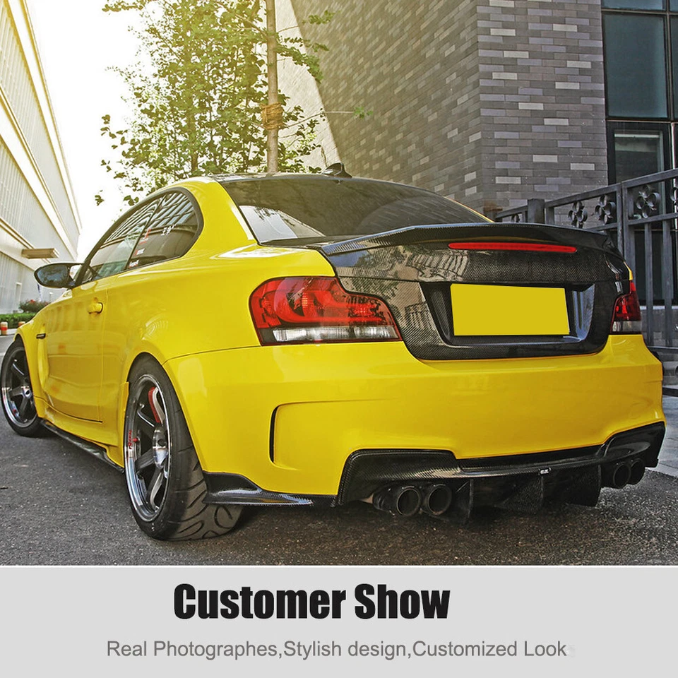 Cubierta de tapa de maletero trasero de carbono real para BMW Serie 1 E82 128i 135i M 2008-2013 Foto 3 de 4