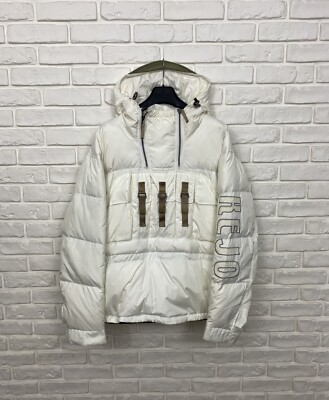Men's Kejo Japanese Down Anorak Jacket Winter Puffer Hooded White