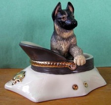LENOX CACHORRO EN PATRULLA Perro Escultura Policía Pastor Alemán - NUEVO en CAJA con Certificado de Autenticidad