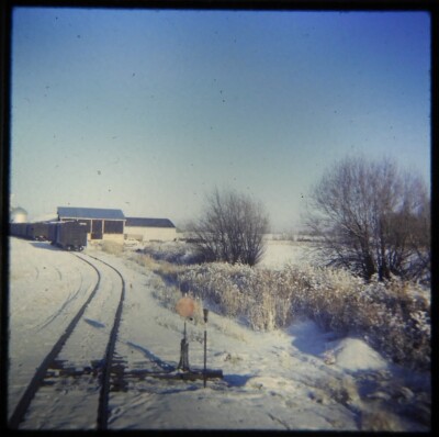 1960s 35mm photo slide, Tibbetts, Egin Idaho, from Union Pacific Railroad train