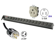 APC Basic Rack 2400VA PDU -  Zero U, Rack-mountable -NEMA L5-20P,14 x NEMA 5-15R