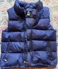 Polo Ralph Lauren Kids Navy Blue Puffer Zip Up Vest Size 4t Polyester red pony