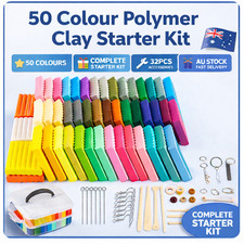 83PCS 50 Color Polymer Clay Starter Kit DIY Modeling Clay Set with Accessories