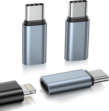 3 Pack Lightening Female to USB C Male Adapter Compatible for iPhone 17e/17/17 A