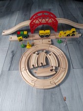 22 Hard Wood Train Tracks  Accessories Bridge Cars Match Thomas  Friends Brio