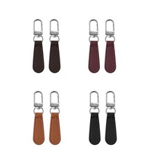 8 PCS Leather Zipper Pull Replacement Tab Detachable Handle Charm for Jackets, L