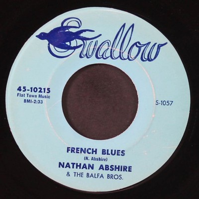 NATHAN ABSHIRE: french blues / nathan's lafayette 2-step SWALLOW 7'' Single