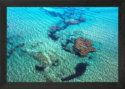 Gerahmtes Wandbild Sea Upview Zypern Poster Leinwanddruck Bild