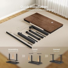 Electric Standing Desk with Drawers, 140x60cm Sit Stand up Desk, Adjustable Heig — image 3
