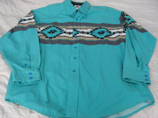 Vintage Roper Western Aztec Border Men's Rodeo Cowboy Shirt XL USA