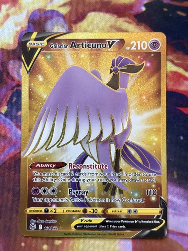 Galarian Articuno V 181/172 Gold Secret Rare Brilliant Stars Pokemon NM