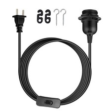 Plug in Hanging Light Cord Kit - 16Ft Pendant Light Plug in Lamp Kit, Socket ...
