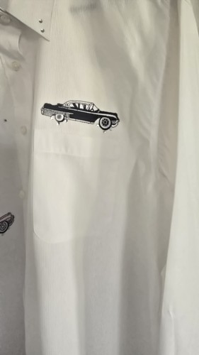 Las Olas Embroidered 50's Car Show Button Down Shirt Mens XL DAD FATHERS DAY - Picture 3 of 13