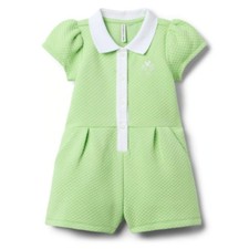 Janie and Jack Disney Mickey Mouse Quilted Romper Green 2T Embroidered Tennis