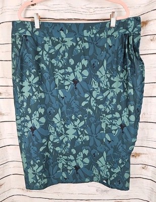 Ripskirt Hawaii Green Tropical True Wrap Skirt XL Length 3 Midi Adjustable Pleat