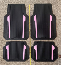 Unbranded Universal Car Vehicle Pink Black All Weather Rubber Floor Mats Set Unbranded Universal Car Vehicle Pink Black All Weather Rubber Floor Mats Set