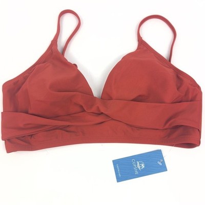 NEW Cupshe Marsala Rust Orange Wrap Front Bralette Sz M Live Life on the Beach