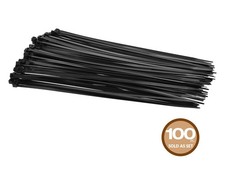 Monoprice Cable Tie 11in 50 lbs, 100 pcs/pack, Black