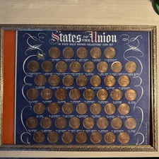 States Of The Union 50 State Bronze Collectors Coin Set, 1969 Shell Oil Vintage