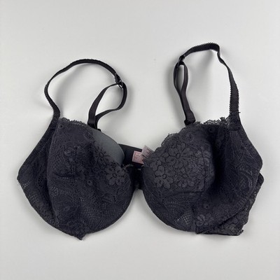 Victoria s Secret Underwire Bra 36 D Floral Lace Grey Lined Underwire Ipex