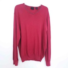 Jos. A. Bank Red Cashmere Blend VNeck Sweater Large Men Excellent Condition