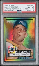 2008 Topps Mickey Mantle PSA 8 1952 Gold Refractor MMR52