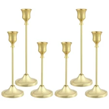 Candlestick Holders 6PCS, Metal Taper Candle Holder, Gold Candle Holders for ...