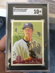 CLAYTON KERSHAW Dodgers 2008 Upper Deck Goudey #75 Rookie Card RC SGC 10