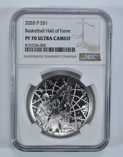 2020-P Basketball Hall Of Fame Commemorative Dollar PF70 UCAM NGC *3696