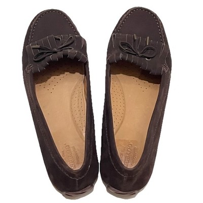 Sebago Harper Kiltie Loafers Womens Size 9 Brown Nubuck Moccasin Fringe Shoes