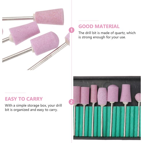 12 in Cuticle Clean Nail Bits Salon Drill Set Professional Manicure - Picture 10 of 12