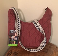 Travelon Boho 5-Point Anti-Theft Crescent Crossbody Security Bag Purse NEW