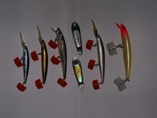 7 Piece Lure Set Minnow Metal Jig Fishing Tackle Old Scratches Paint Peeling