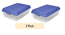 Hefty,40 Quart Clear Storage Bin,Latched Storage Container,with HI-RISE Blue Lid