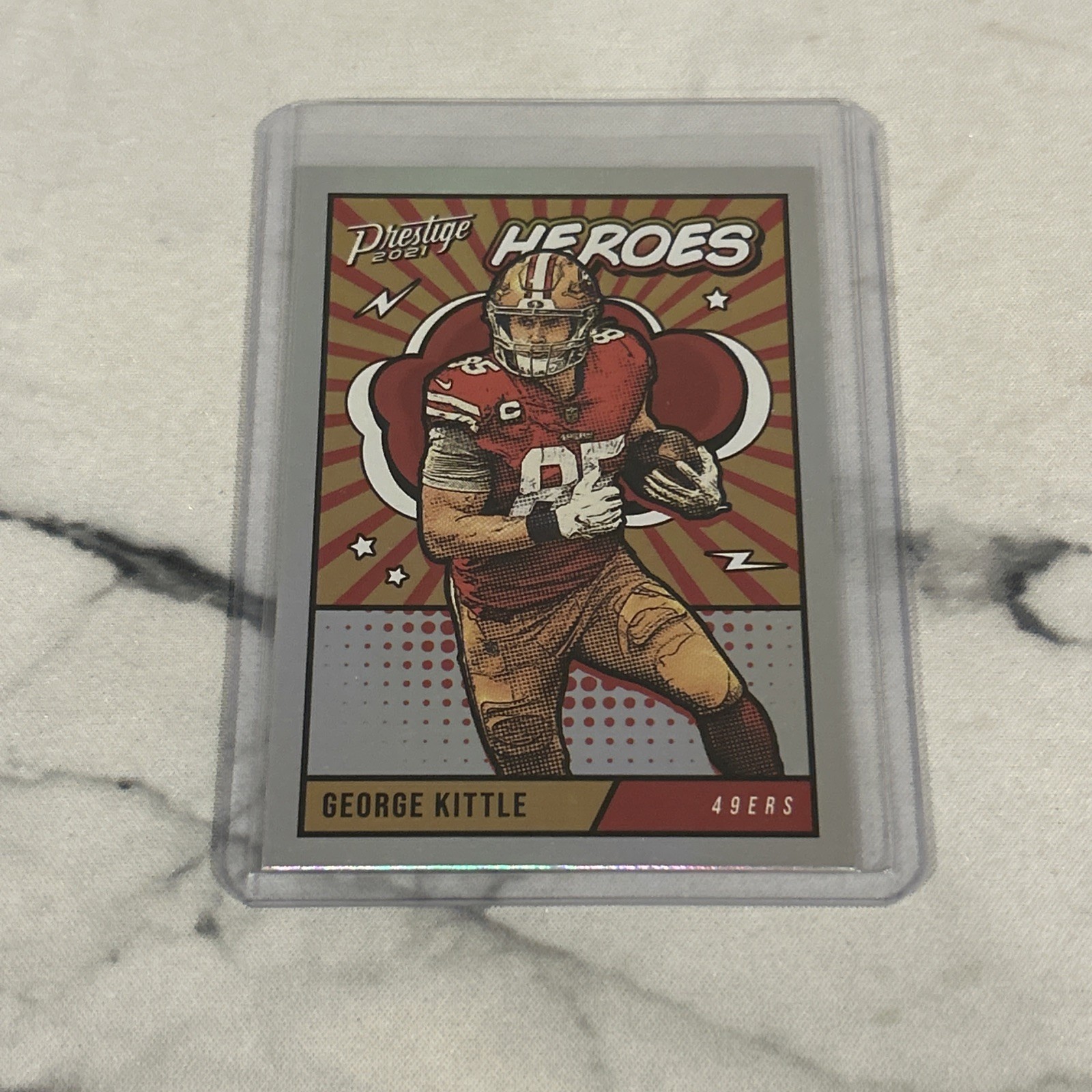 George Kittle 2021 Panini Prestige Heroes Insert Card #HE-15