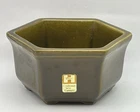 Vintage Haeger 4002 USA Olive Green Hexagon Planter Pot Container 5.5”