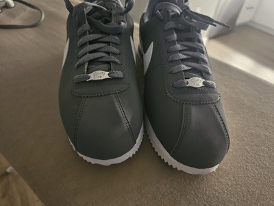 Nike Cortez '72 Leather Low Top Sneakers Black White Gray Lace Up