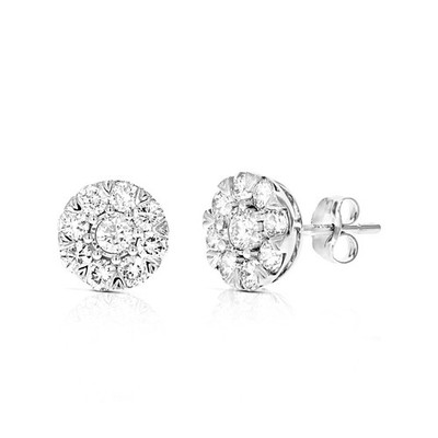 1 cttw Lab Grown Diamond Composite Ohrringe in Sterling Silber mit Push Backs