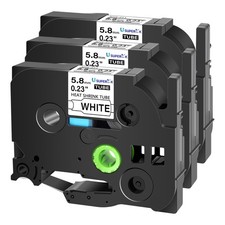 3PK HSe-211 Heat Shrink Label Compatible for Brother Ptouch Heat Shrink Tubin...