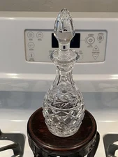 WATERFORD: CRYSTAL GLANDORE 8” VINEGAR CRUET BOTTLE W/ STOPPER