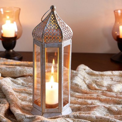 Orientalische Laterne Dekoration Raki Weiss klar