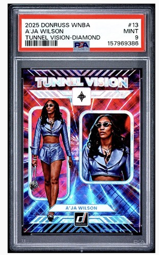 2025 Donruss Tunnel Vision Aja Wilson DIAMOND💎WNBA MVP🏆PSA 9🎉Hot ACES STAR📈