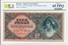 Magyar Nemzeti Bank Hungary  1000 Pengo 1945  PCGS  65PPQ