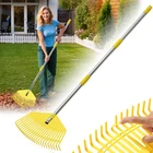 23 Non-Clog Flexible Tines 17" wide Plastic-Head Rake Lightweight 79 Long Handle
