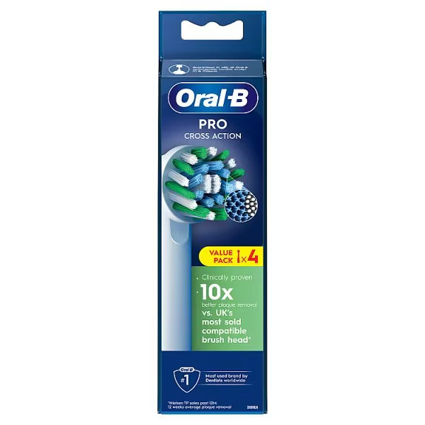 Oral-B Pro Cross Action Electric Toothbrush Head, X-Shape